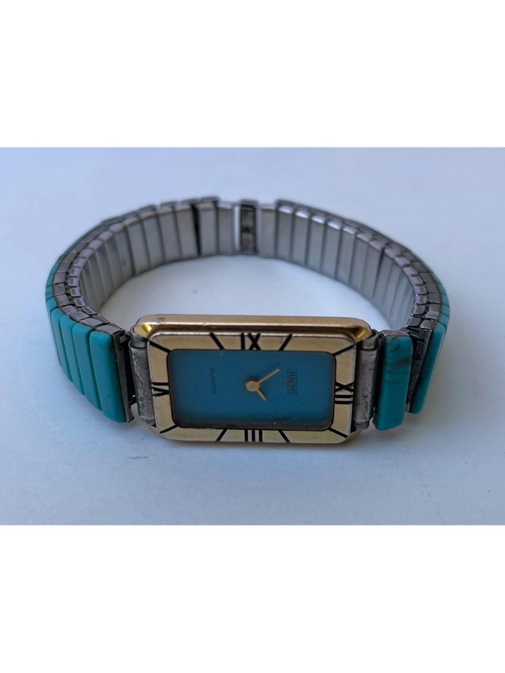 Vintage Harpo Paris Jaz 4614 Navajo Turquoise Quartz Bracelet Watch